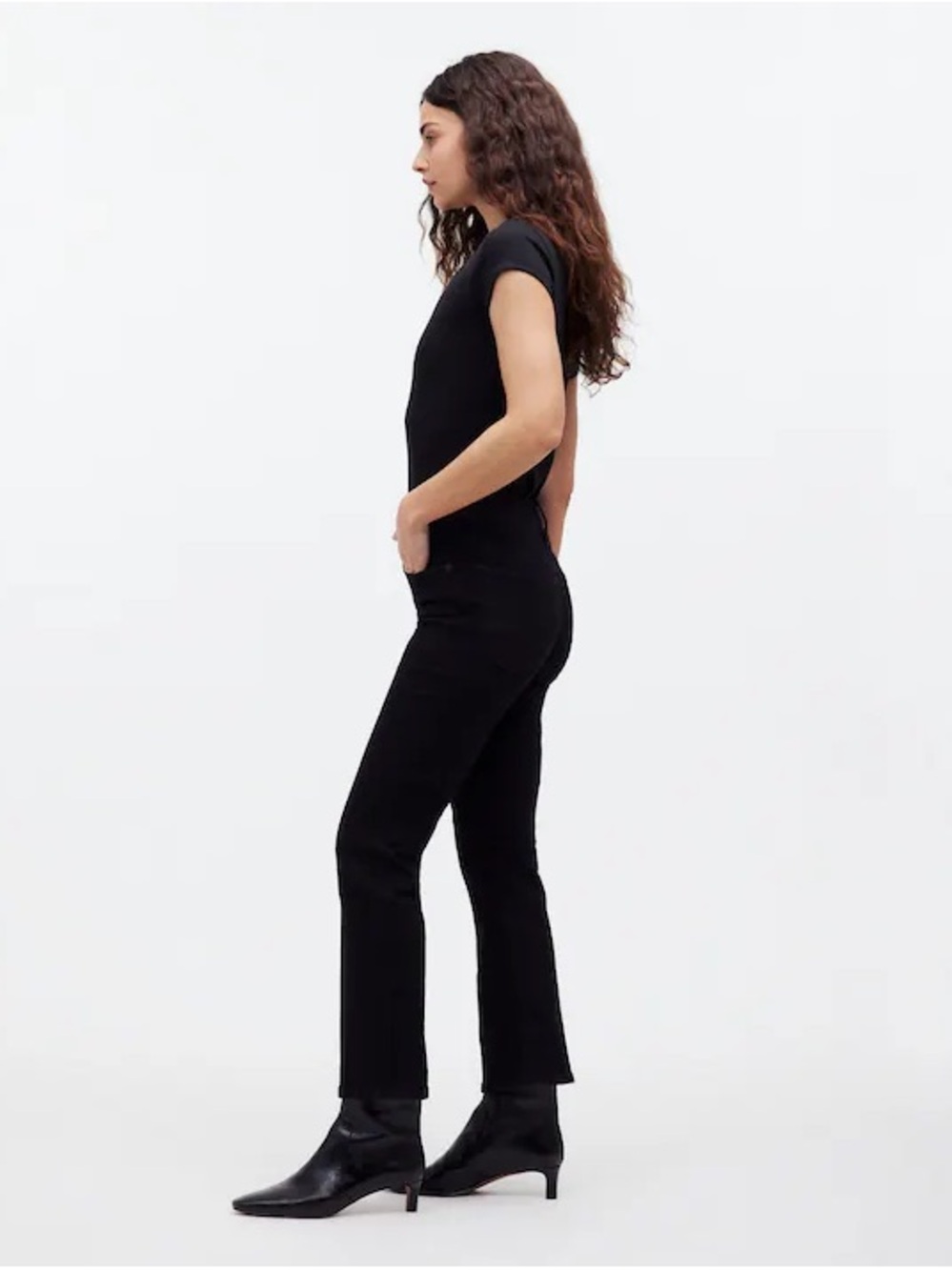 Madewell Mid-Rise Kick Out Jeans Black Rinse Wash (27)